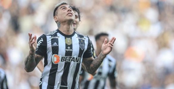 Vargas comemora gol do Galo contra o Corinthians (Divulgação)